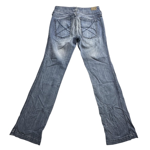 Ariat Jeans Womens 27L Blue Trouser Mid Rise Wide Leg Stretch Western Riding - Picture 1 of 16